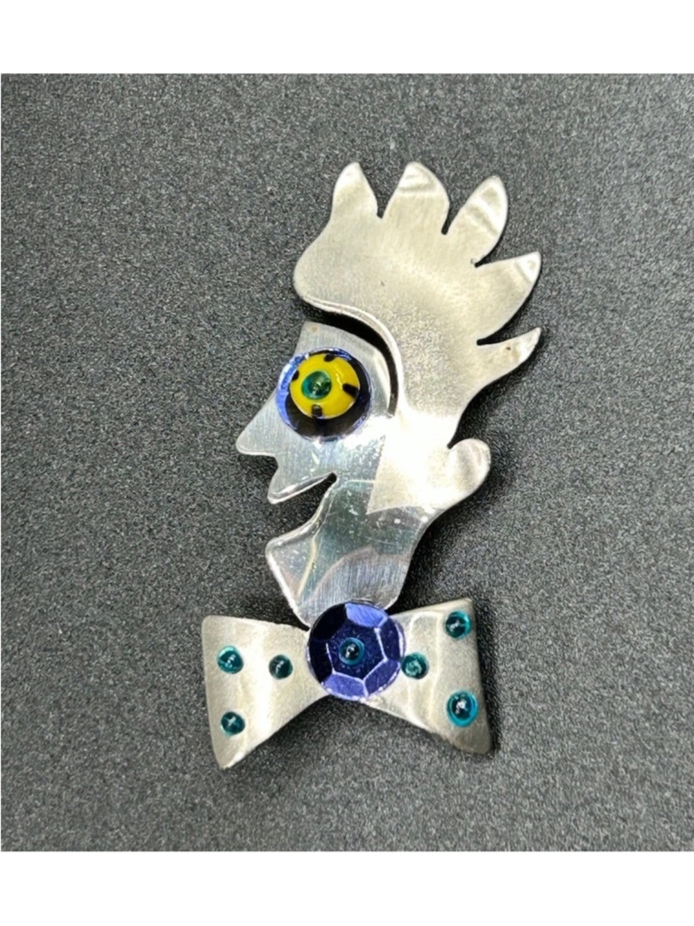 MILLODOT Jane Carpenter Wacky Man Pin  Sterling Silver Or Aluminum Modernist